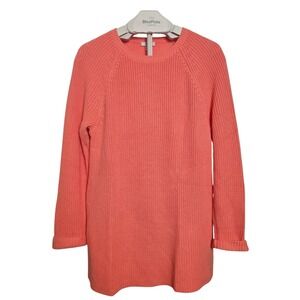 J.Jill Coral Lightweight Knit Sweater Tunic M Coastal Casual Spring Layer Womens